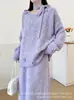 Conjunto de suéter de tricô com decote V floral 3D e vestido longo, macio e confortável, novo estilo outono/inverno, o popular top frente-única deste ano