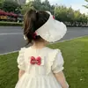 Sombrero de Algodón Puro para Bebé Niña Verano con Encaje y Moño Visera Elegante Sombrero de Sol para Bebés Niñas