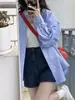 Camisa personalizable de manga larga para mujer, nuevo estilo de otoño, casual holgada estilo BF, chaqueta versátil a rayas de longitud media holgada para mujer