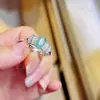 Anillo de Plata 925 para Mujer Europeo y Americano Esmeralda Natural Moda Retro Anillo de Dedo Nuevo Versátil Clásico Joyería para Mano