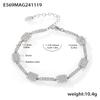 Pulseira Geométrica Ultra-Brilhante Zircônia Enigma Ins Aço Inoxidável Têxtil de Alta Qualidade Inlay Artesanal Combinação de Joias Conserva Cor Luxo