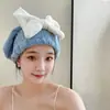 Sombrero de princesa con lazo para adultos, gorro suave y lindo para secar el cabello, sombrero absorbente para mujer, gorro de secado rápido para uso doméstico, al por mayor