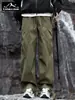 Pantalones de Trabajo para Hombre Marca Americana de Moda Resistentes al Viento Primavera y Otoño Streetwear Plisados Estilo Paracaídas Color Sólido Pierna Recta Pantalones Largos