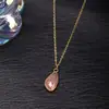 Joias Zhuhang Popular Transfronteiriça Pingente de Cristal Natural Aventurina Ametista Marquise Colar Fábrica de Joias Venda Direta