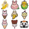 Parches bordados de animales de dibujos animados comida conejo lindo panda oso plátano ropa mochila parches termoadhesivos D