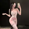 Jin Xiao Doce Com Aro Levanta-se Uniforme qqny Sedutor Interesse Sexual Conjunto de Lingerie Puro Desejo Conjunto de Pijama Sexy Coração