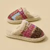 Chinelos de Chão de Algodão Xadrez Simples Femininos de Inverno Novos para Casa Quentes Confortáveis Masculinos Outono/Inverno