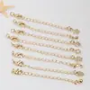 Cierre de Collar Pulsera de Latón Chapado en Oro de 18 Quilates que Conserva el Color Cierre de Pinza de Langosta con Cadena de Extensión de Cola de Gota de Agua Accesorios para Joyería DIY