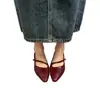 Novos Sapatos Femininos de Metal com Fivela, Couro Macio, Bico Fino, Baixos, Deslizantes, Estilo Francês Retrô, Verão-Outono 2026
