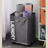 Cesta de Armazenamento para Tapete de Yoga com Rodas, Armazenamento Móvel de Equipamentos Esportivos Fitness, Prateleira Multifuncional à Prova de Poeira para Casa