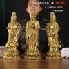 Adornos de Buda de latón un conjunto de los tres santos occidentales Avalokitesvara Buda Amitabha a Bodhisattva Salón de Buda adoración