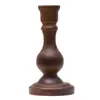 Suporte de Velas de Madeira Sólida Personalizado Criativo Estilo Coreano Marrom Vintage Desgastado Suporte de Velas de Madeira Decoração de Casa Base para Velas