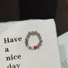 Anillo de Cristal Plateado Colorido Dulce y Fresco Estilo Coreano, Anillo Elástico de Diseño Único, Accesorio Versátil para el Día a Día que Realza tu Temperamento