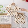 Camisa de Verano para Niño Traje de Manga Corta 2024 Nuevo Camisa para Bebé de Hombre Tres Piezas Ropa de Verano para Niños