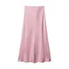 Transfronterizo Aliexpress Nueva Ropa Popular para Mujer al por Mayor Estilo Europeo y Americano Textura de Satén de Seda Falda Midi de Cola de Pez
