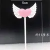 Decoración para Pastel con Alas de Pentagrama y Borla Bandera Insertable Alas de Ángel Tarjeta Insertable para Mesa de Postres de Bebé