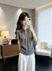 Camisa de mujer con cuello fruncido, nuevo estilo verano 2026, lujo ligero, tacto de alta gama, rejuvenecedora, corte holgado, adelgazante, top elegante