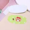 Lindo Patch Oval de Renda com Urso Impresso em Acrílico para DIY, Clipe Lateral, Ímã de Geladeira, Capa de Celular, Acessórios de Flor para Sapato