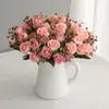 Flores Artificiais 10 Cabeças Rosa Anna Casamento Acessórios de Casamento Buquê Decoração de Mesa de Casa Adereços de Fotografia