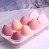 Paquete de 8 Huevos de Belleza 8 Huevos Esponja para Maquillaje con Caja de Almacenamiento Esponjas para Base de Maquillaje Herramientas de Maquillaje de Belleza Gradiente Comercio Exterior