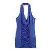 Ins Transfronterizo Europeo y Americano 2026 Nueva Moda Elegante Amazon Ropa para Mujer al por Mayor Vestido Corto Ajustado de Cuello Halter