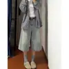 Calça jeans de sarja wide leg de sete pontos para mulheres, estilo fino, novidade do verão 2025, cintura alta, caimento relaxado, estilo preguiçoso, para pessoas baixinhas, calça reta