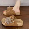 Sandalias Birkenstock Estilo Francés con Fuegos Artificiales de Pedrería para Mujer, Nuevas de Verano 2026, Sandalias de Playa Slip-On de Moda