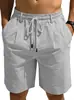 Sitio Web Independiente Transfronterizo Estilo Europeo y Americano Holgados Casuales de Algodón y Lino para Hombre Color Sólido Verano Transpirables de Secado Rápido Bermudas Casuales de Playa