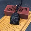 Atacado do Fabricante Colar Cabeça de Buda Vairocana Obsidiana Imitação Colar Cabeça de Buda Conexão de Barraca de Rua de Ponto Turístico