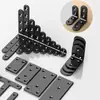 Soporte angular negro acero inoxidable ángulo de 90 grados fijación de ángulo recto soporte de hierro triangular pieza conector ferretería Soporte de estante en forma de L