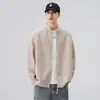 Suéter de Color Sólido para Hombre 2025 Otoño e Invierno Nuevo Estilo Tejido Perezoso de Alta Gama Casual Chaqueta Cardigan