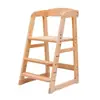 Silla de Comedor Infantil de Madera Maciza, Silla para Mesa de Comedor de Bebé, Asiento Ajustable al Crecimiento, Taburete Alto para el Hogar, Silla de Aprendizaje Multifuncional