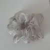 Goma para el pelo scrunchie Cielo Estrellado Plata con Pedrería para Mujer, Diadema Rayada de Alta Gama, Elegante Accesorio para el Cabello
