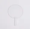 5 Pacotes de Mini Leques Redondos de Plástico com Película Protetora Dupla Face Adesivos DIY Mini Leques Transparentes Acessórios para Leques em Branco