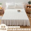 Faldón de Cama 100% Algodón Cepillado Juego de Sábanas de Cama de Tres Piezas Algodón Amigable con la Piel 0.9/1.8/2.0m Simmons Cubierta Protectora a Prueba de Polvo