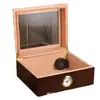 Caja de Madera para Almacenamiento de Puros Transfronteriza Madera Maciza Tapa Abatible Transparente Caja de Almacenamiento Humidificadora para Puros Caja de Madera para Puros