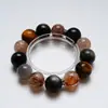 [Amor Leve] Pulseira de Cristal Super Sete Preto Dourado Natural Feminina Mais Fácil de Combinar Pulseira Clareadora Lua Cinzenta Atacado