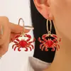 Pendientes de Aro Exagerados de Aleación con Colgantes de Langosta y Cangrejo Estilo Vacaciones de Playa y Océano Transfronterizos Personalizados para Mujer Venta al por Mayor