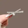 Pinza para el Cabello de Cruz de Pedrería para Mujer 2026 Nuevo Estilo Moño Pinza Lateral de Alto Nivel Pinza de Pato Pasador Accesorio para el Cabello