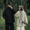 Jaqueta Outdoor Estilo Montanha com Zíper Diagonal, Novo Design, Estilo Workwear, Funcional, Casaco à Prova de Vento e Repelente à Água