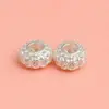 Envío Gratis Plata de Ley S925 Zirconia Rueda Cuentas Incrustadas Zirconia Cuentas Espaciadoras Hecho a Mano Joyería DIY Pulseras Hechas por Uno Mismo Cuentas Sueltas