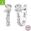 Pendientes de plata Ziyun s925 con forma de rosa, cierre de presión, diseño de nicho, flor de vid, joyería para orejas BSE716