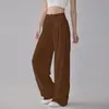Pantalones de Yoga para Mujer, de Cintura Alta, Sueltos, Caídos, Adelgazantes, de Pierna Recta, Casual Deportivo, Transpirables, para Entrenamiento Físico, Pantalones de Pierna Ancha