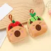 Bolsa de Monedas de Capibara con Frutas de Dibujos Animados, Bolsa de Almacenamiento de Peluche, Mochila Pequeña Escolar, Colgante Cuadrado de Capibara Lindo para Mochila