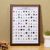 Marco de fotos minimalista de madera con espécimen mineral natural, piedra mineral geológica, adorno de decoración del hogar para educación científica, marco para enmarcar