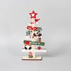 Novas Decorações de Natal Mini Árvore de Natal Pequena de Madeira para Mesa Enfeites de Árvore de Natal de Madeira Enfeites de Placa com Alfabeto Inglês de Madeira