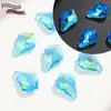 Color Super Flash Agujero Único Hoja de Arce Vidrio Agujeros para Colgar Cuentas de Cristal Hecho a Mano DIY Collar Pulsera Joyería Accesorios Colgante