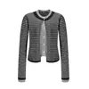 Cardigan de Punto con Bloques de Color Rayado Estilo Coreano Falso Dos Piezas para Mujer 2026 Otoño Nuevo Suéter Corto Suave Pegajoso Perezoso Abrigo