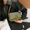 Bolsa Quadrada Pequena Casual 2025 Outono Nova Estilo Coreano Bolsa de Ombro Único Transversal Moda de Nicho Textura Cor Pura Bolsa Feminina