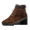 Nuevos Zapatos Casuales de Caña Alta para Hombre para Otoño e Invierno, Zapatos Tipo Calcetín Cálidos de Estilo Británico Retro, Botines para Hombre